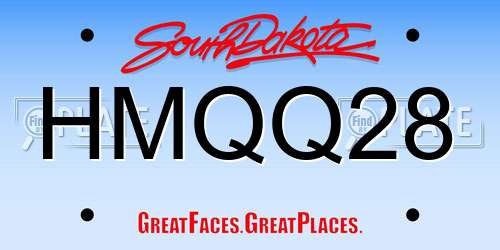 HMQQ28 South Dakota License Plate
