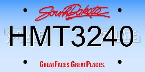 HMT3240 South Dakota License Plate