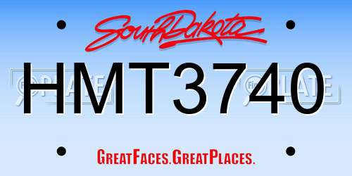 HMT3740 South Dakota License Plate