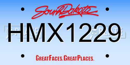 HMX1229 South Dakota License Plate