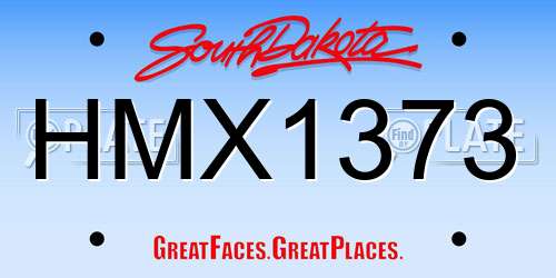 HMX1373 South Dakota License Plate