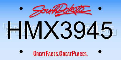 HMX3945 South Dakota License Plate
