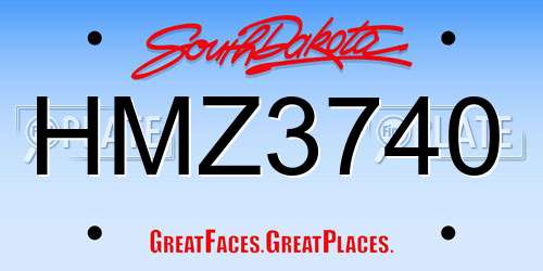 HMZ3740 South Dakota License Plate