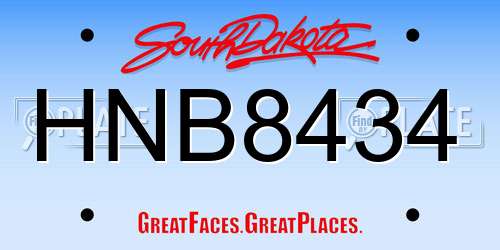 HNB8434 South Dakota License Plate