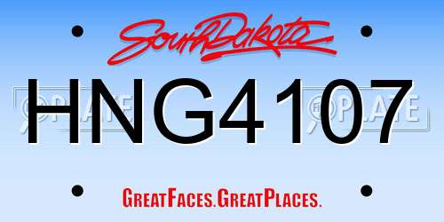 HNG4107 South Dakota License Plate
