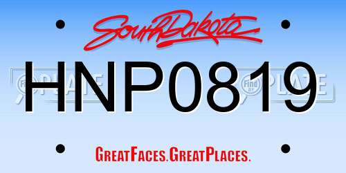 HNP0819 South Dakota License Plate