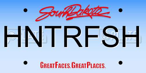HNTRFSH South Dakota License Plate