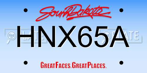 HNX65A South Dakota License Plate