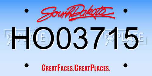 HO03715 South Dakota License Plate