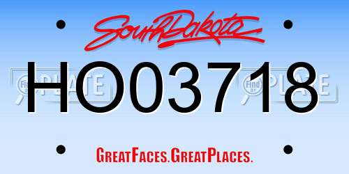 HO03718 South Dakota License Plate