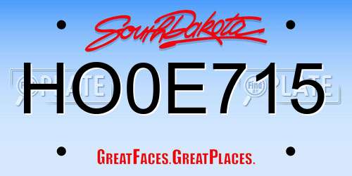 HO0E715 South Dakota License Plate