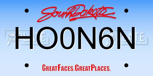 HO0N6N South Dakota License Plate