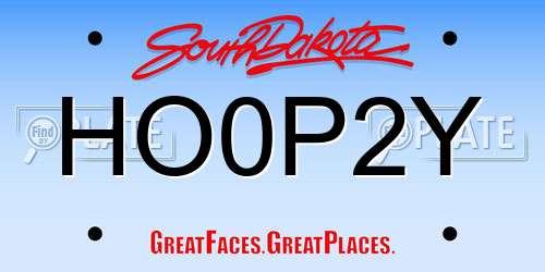 HO0P2Y South Dakota License Plate