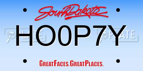 HO0P7Y South Dakota License Plate