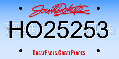 HO25253 South Dakota License Plate