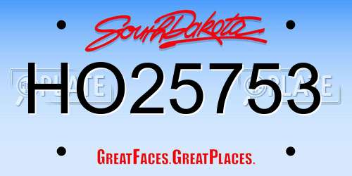 HO25753 South Dakota License Plate