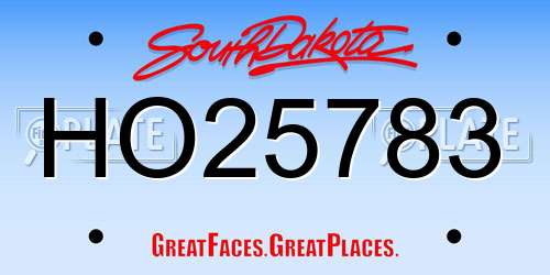 HO25783 South Dakota License Plate