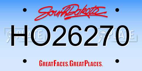 HO26270 South Dakota License Plate