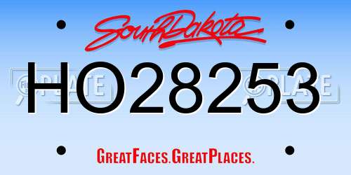 HO28253 South Dakota License Plate
