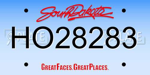 HO28283 South Dakota License Plate