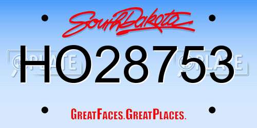 HO28753 South Dakota License Plate