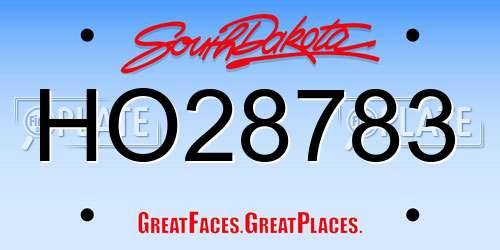 HO28783 South Dakota License Plate