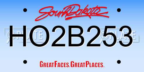 HO2B253 South Dakota License Plate