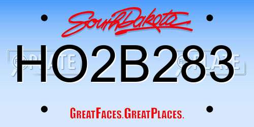 HO2B283 South Dakota License Plate