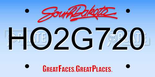 HO2G720 South Dakota License Plate