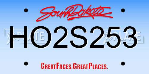 HO2S253 South Dakota License Plate