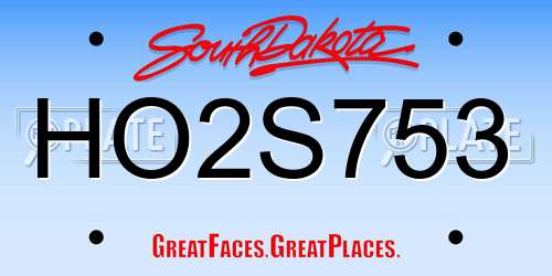 HO2S753 South Dakota License Plate