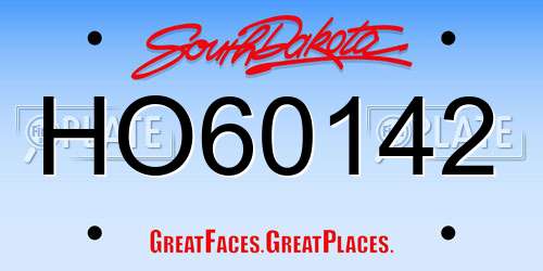HO60142 South Dakota License Plate