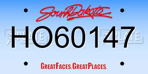 HO60147 South Dakota License Plate