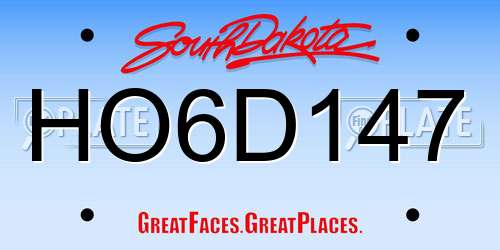 HO6D147 South Dakota License Plate