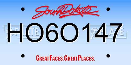 HO6O147 South Dakota License Plate