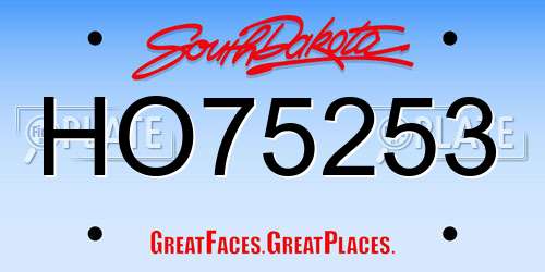HO75253 South Dakota License Plate