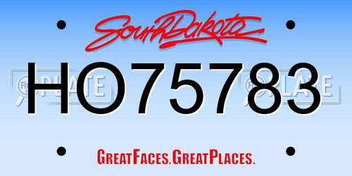 HO75783 South Dakota License Plate