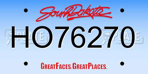 HO76270 South Dakota License Plate