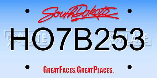 HO7B253 South Dakota License Plate