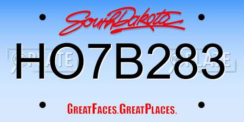 HO7B283 South Dakota License Plate