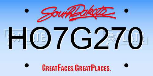 HO7G270 South Dakota License Plate