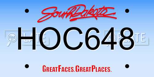HOC648 South Dakota License Plate