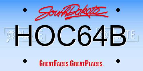 HOC64B South Dakota License Plate