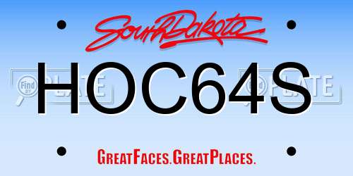 HOC64S South Dakota License Plate