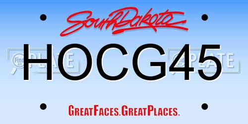 HOCG45 South Dakota License Plate