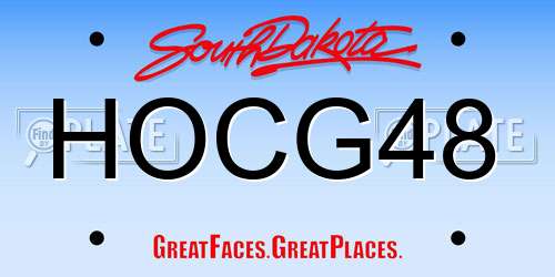 HOCG48 South Dakota License Plate