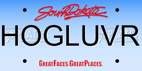 HOGLUVR South Dakota License Plate