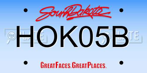 HOK05B South Dakota License Plate