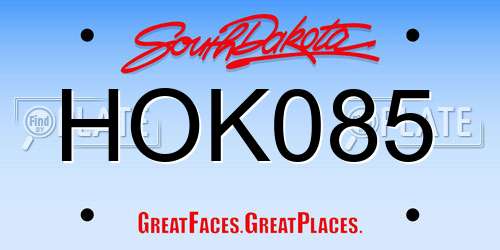 HOK085 South Dakota License Plate