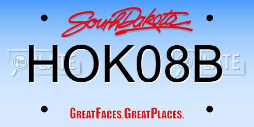 HOK08B South Dakota License Plate